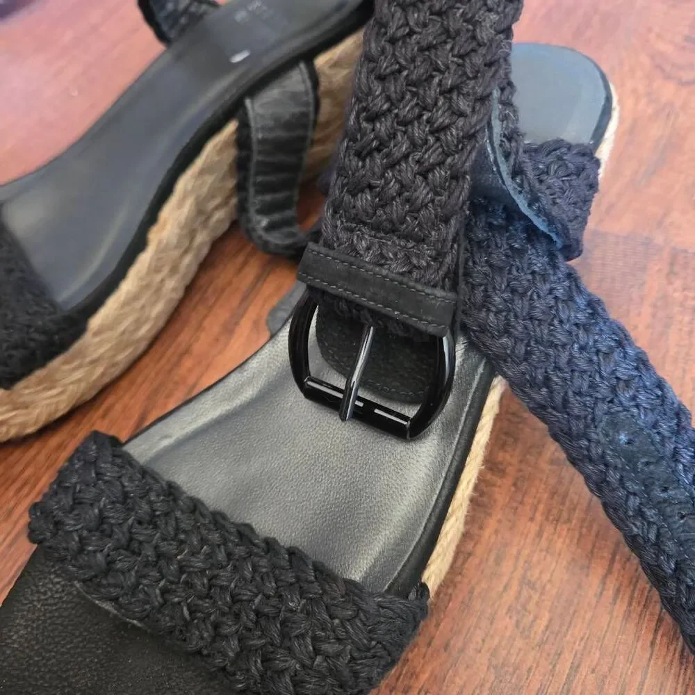 Stuart Weitzman Alexio Crochet Wedge Jute Espadrilles